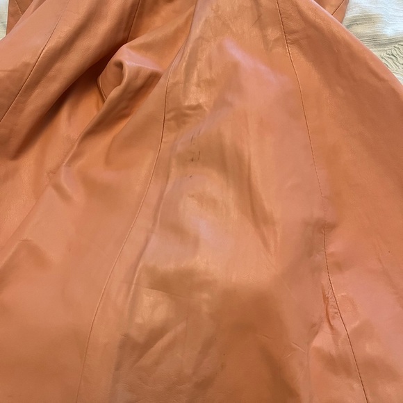Vintage leather 3/4 circle skirt full peach 80s COMINT Made in Argentina - Picture 8 of 9